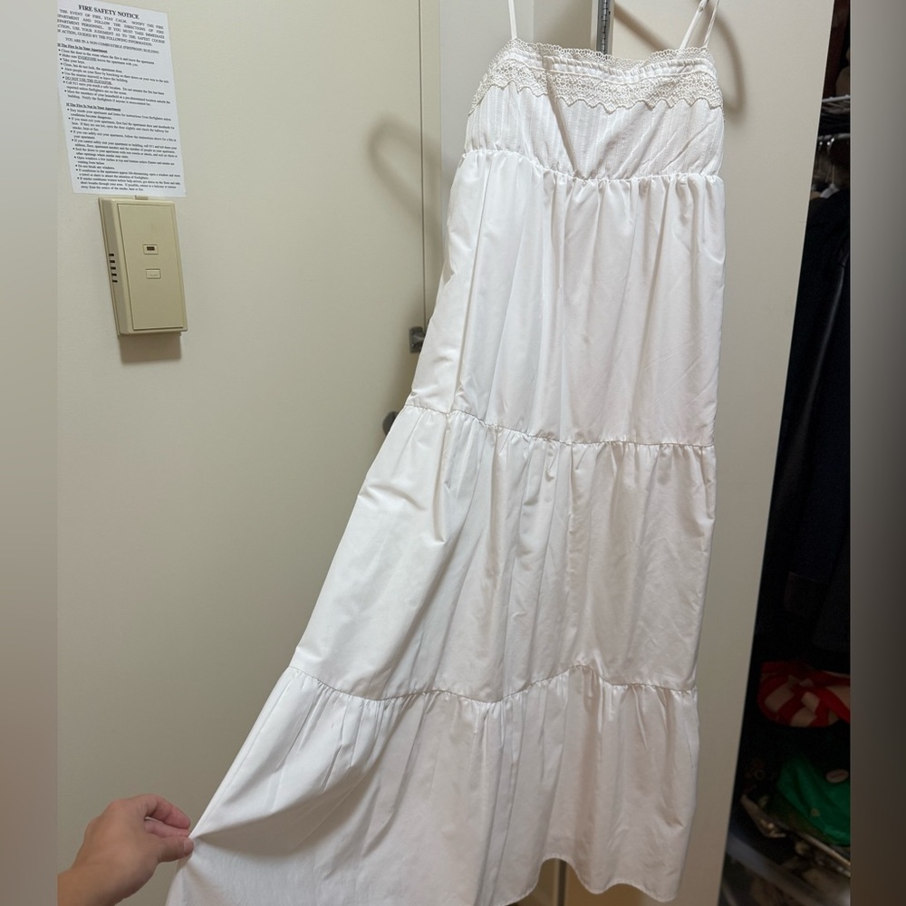 Zara Cream Smocked Maxi Dress